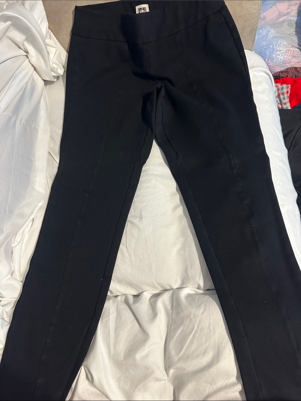 Anne Klein Black Leggings with White Logo Tag
